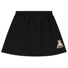 Girls Black Teddy Bear Logo Skirt, 2, hi-res