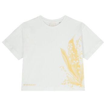 Girls White Floral T-Shirt