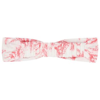 Baby Girls White & Red Floral Headband