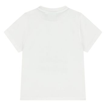 Younger Boys White Logo T-Shirt