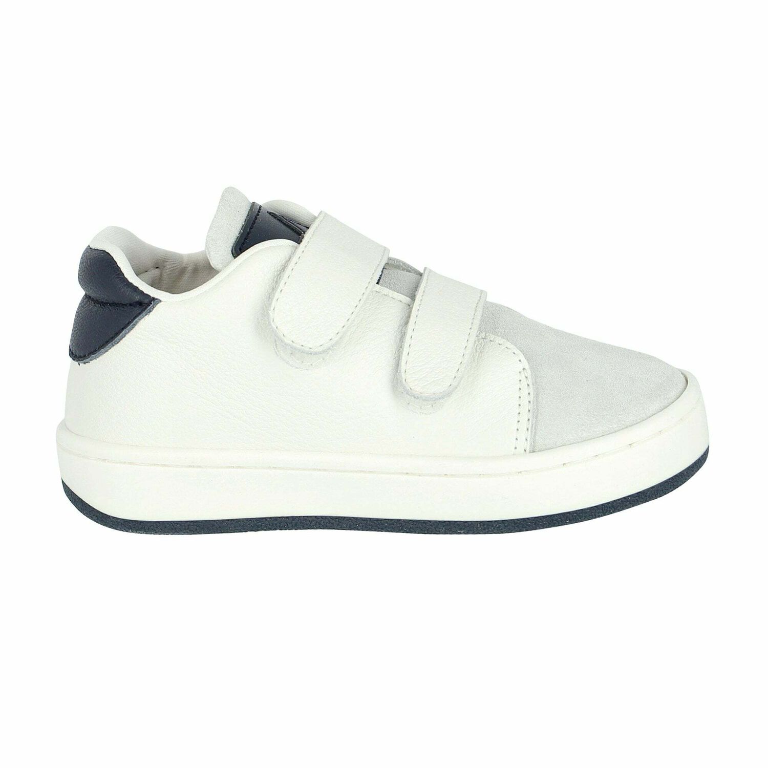 Boys White & Navy Trainers, 1, hi-res image number null