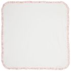 Baby Girls Pink & White Ruffled Blanket, 1, hi-res