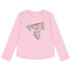 Girls Pink Logo Long Sleeve Top, 2, hi-res