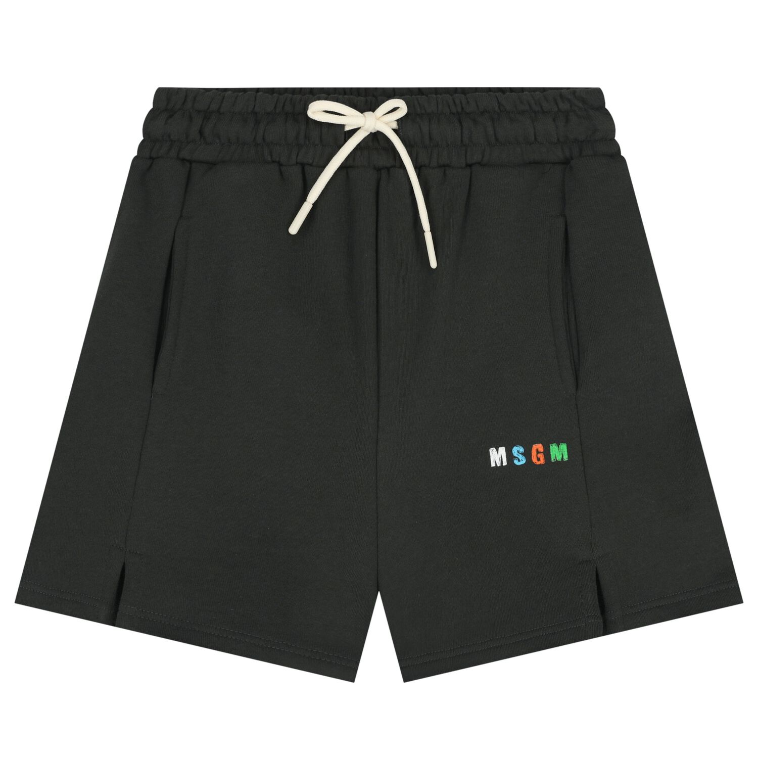 Boys Black Logo Shorts, 1, hi-res