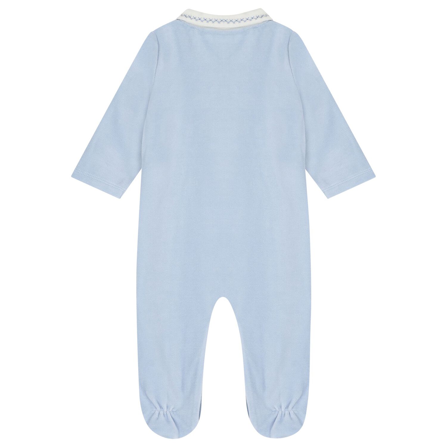 Baby Boys Blue Embroidered Babygrow, 2, hi-res