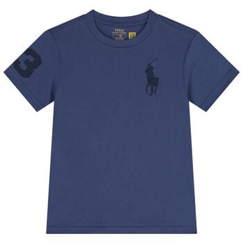 Boys Navy Blue Logo T-Shirt