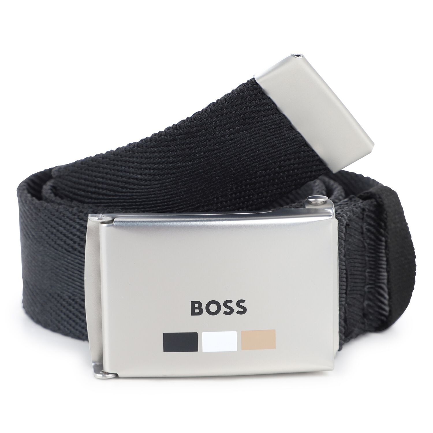Boys Black Logo Belt, 1, hi-res image number null