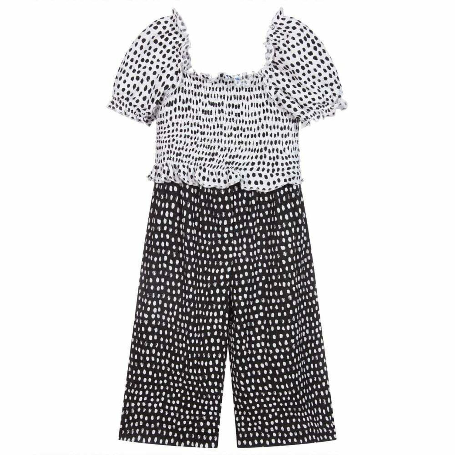 Girls Black & White Jumpsuit, 1, hi-res image number null