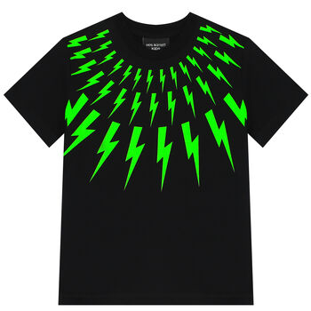 Boys Black & Green Thunderbolt T-Shirt