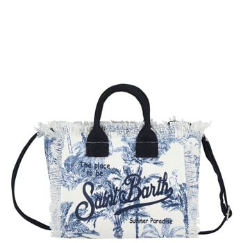 Girls White & Blue Vanity Jungle Mini Handbag ( 22cm )