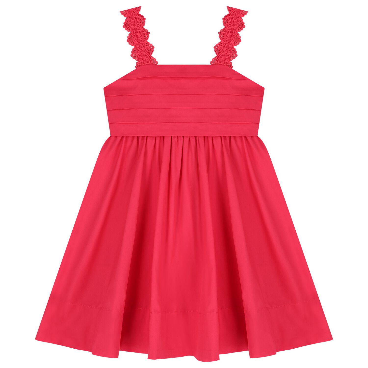 Girls Pink Pleated Satin Dress, 1, hi-res