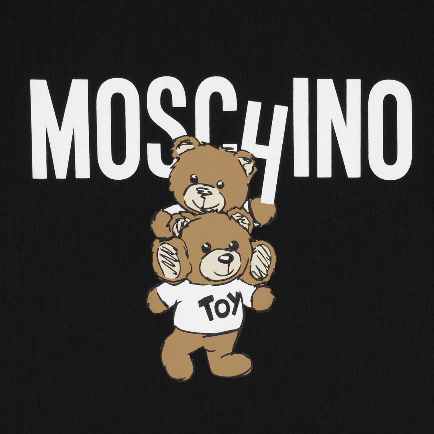 Black Teddy Bear Logo Long Sleeve Top, 1, hi-res image number null