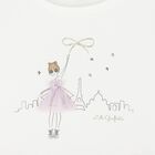 Girls White & Purple Logo Tulle Dress, 1, hi-res