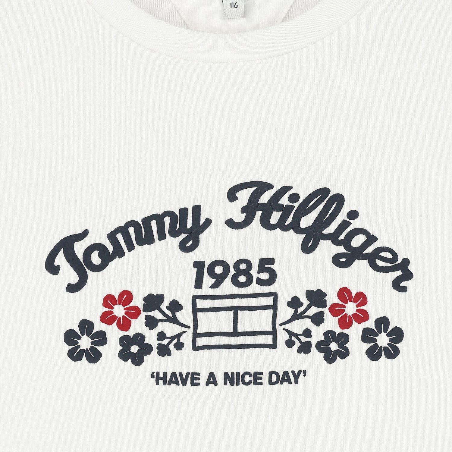 تيشيرت بنات بالشعار باللون الأبيض, 1, hi-res