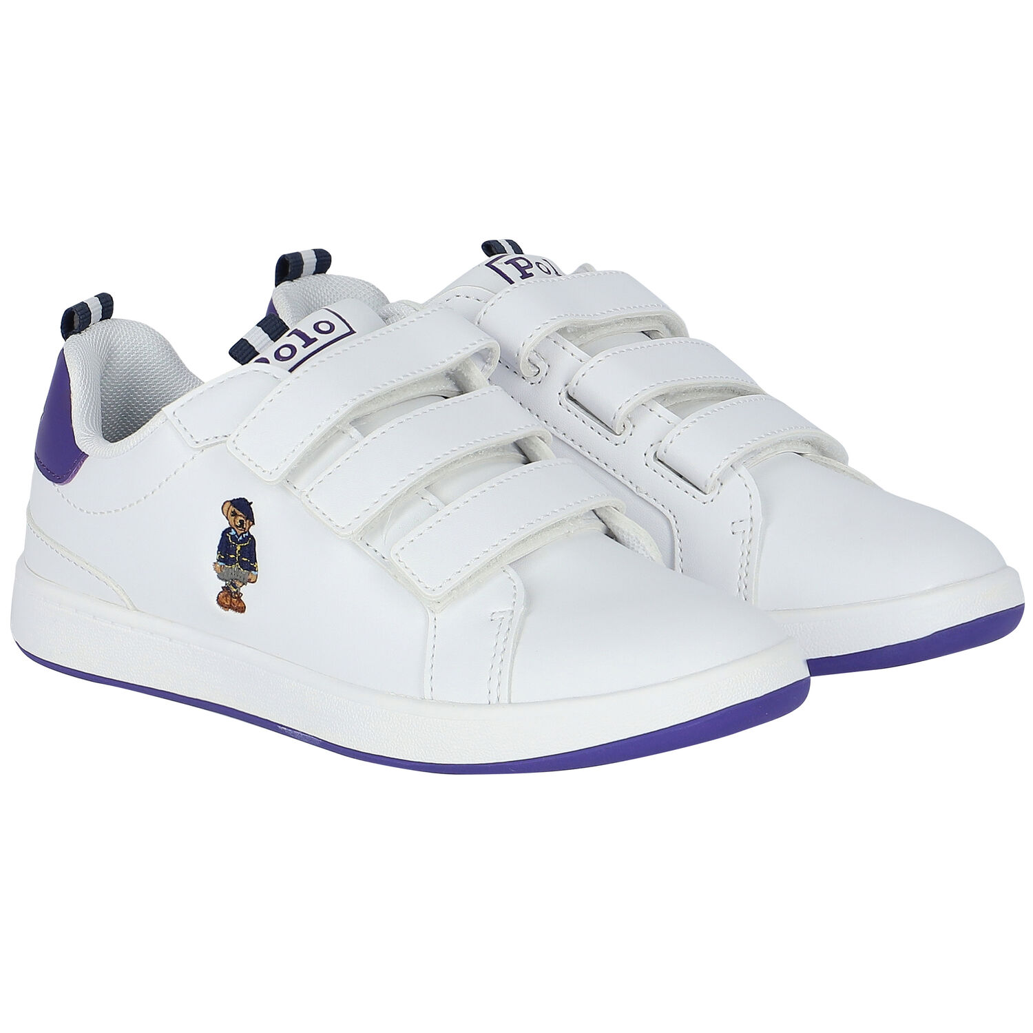 Girls White Logo Trainers, 1, hi-res