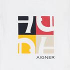 Younger Boys White Logo T-Shirt, 1, hi-res