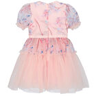 Girls Pink Embroidered Tulle Dress, 1, hi-res