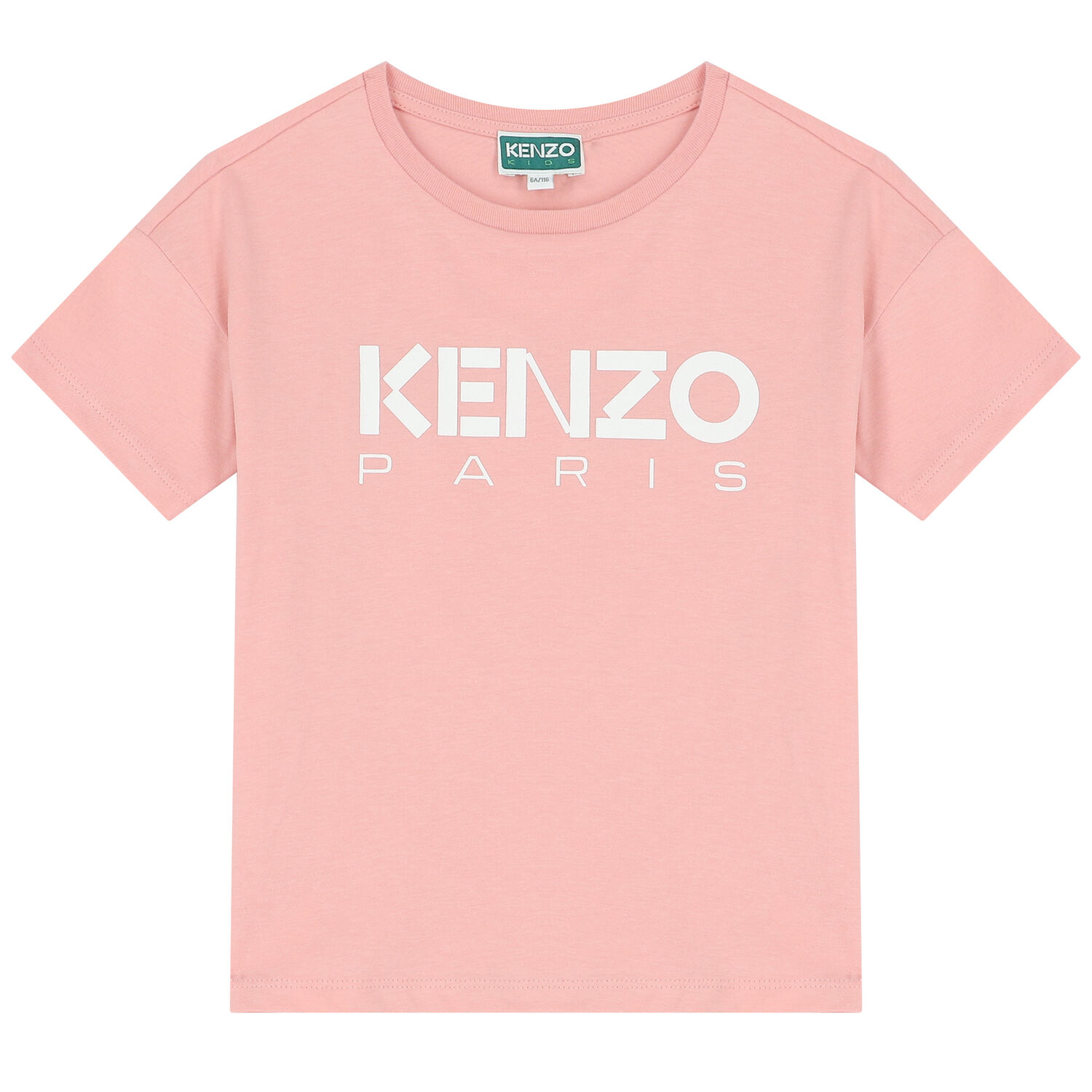 تيشيرت بالشعار باللون الوردي للبنات, 1, hi-res