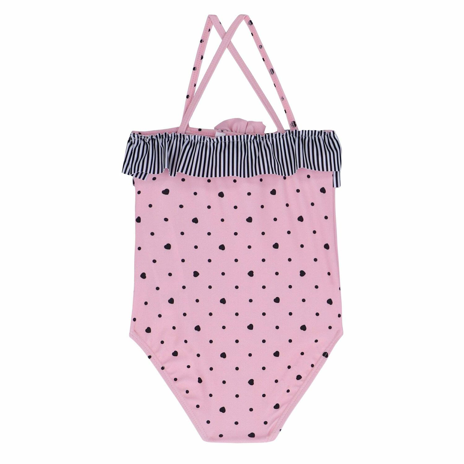 طقم سباحة بناتي باللون الزهري و الاسود, 1, hi-res image number null