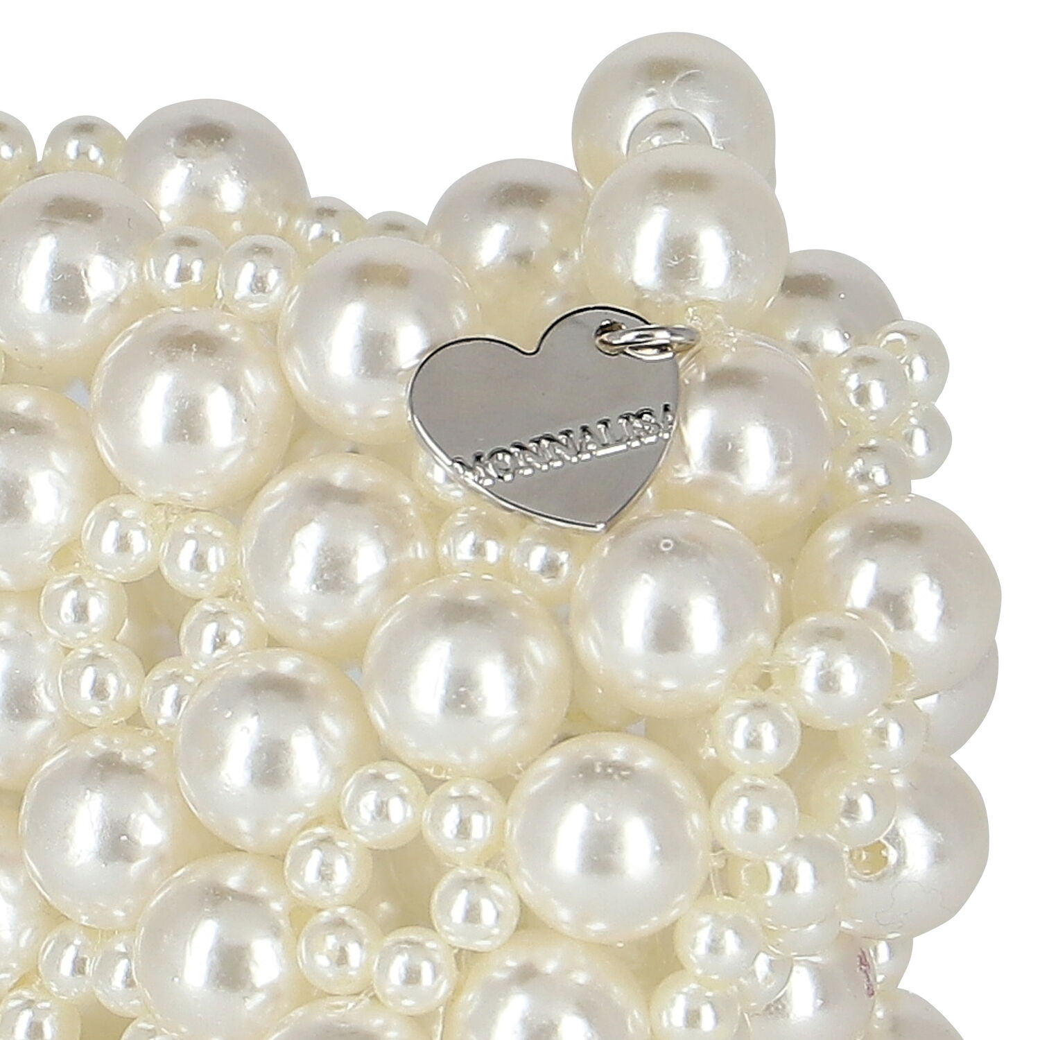 Girls Ivory Embellished Pearl Handbag, 1, hi-res