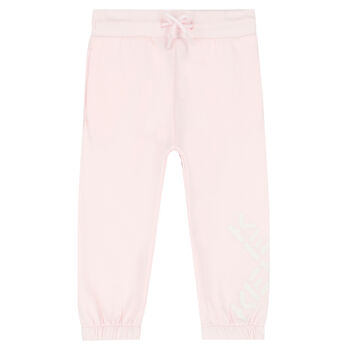 Younger Girls Pink Logo Joggers