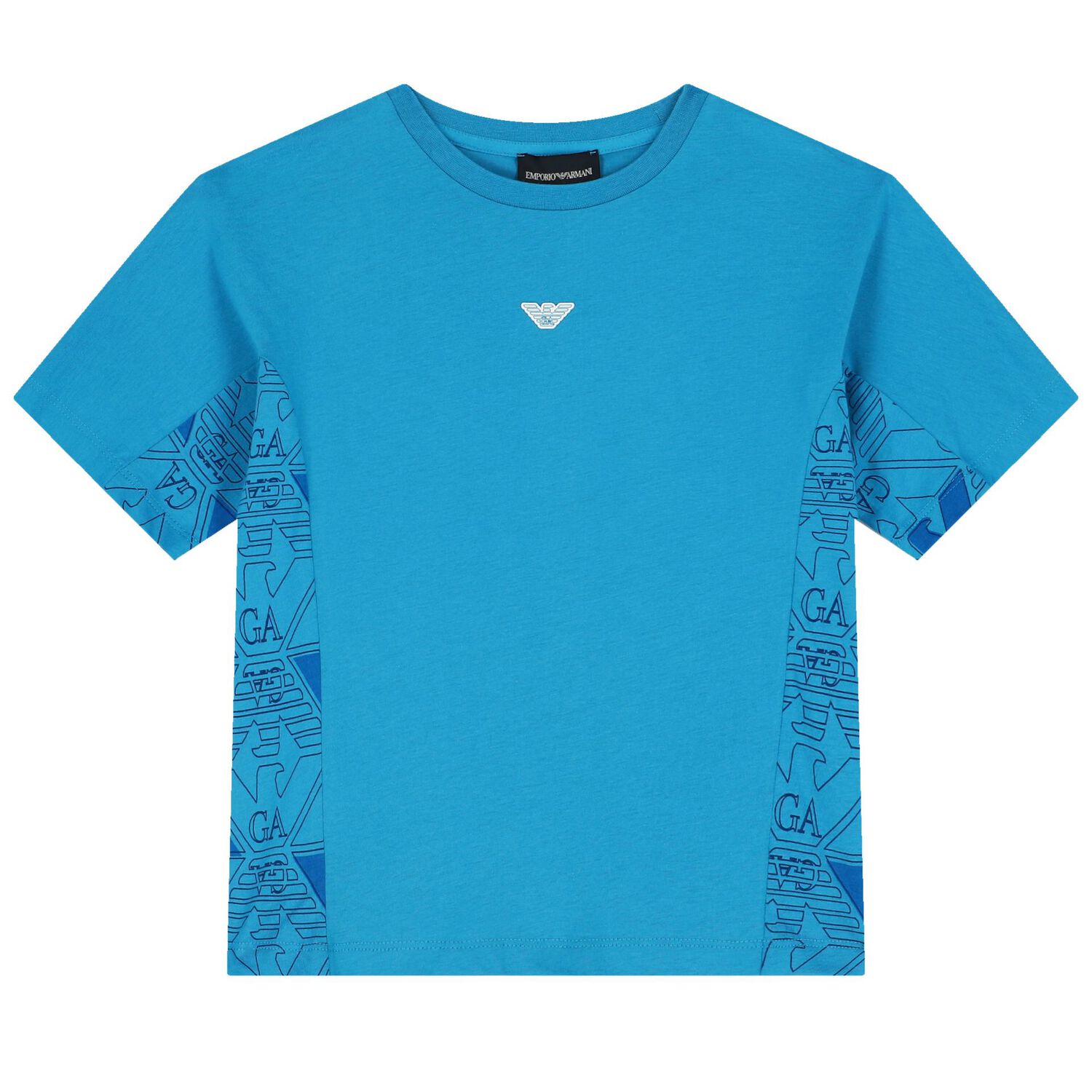 طقم أولاد شورت بالشعار باللون الأزرق, 2, hi-res