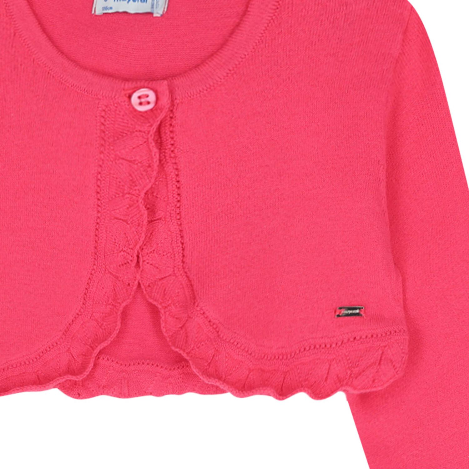 Girls Pink Bolero Knit Cardigan, 4, hi-res