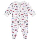 Baby Boys White Flashing Fire Trucks Babygrow, 1, hi-res