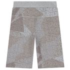 Boys Grey & Beige Logo Shorts, 1, hi-res