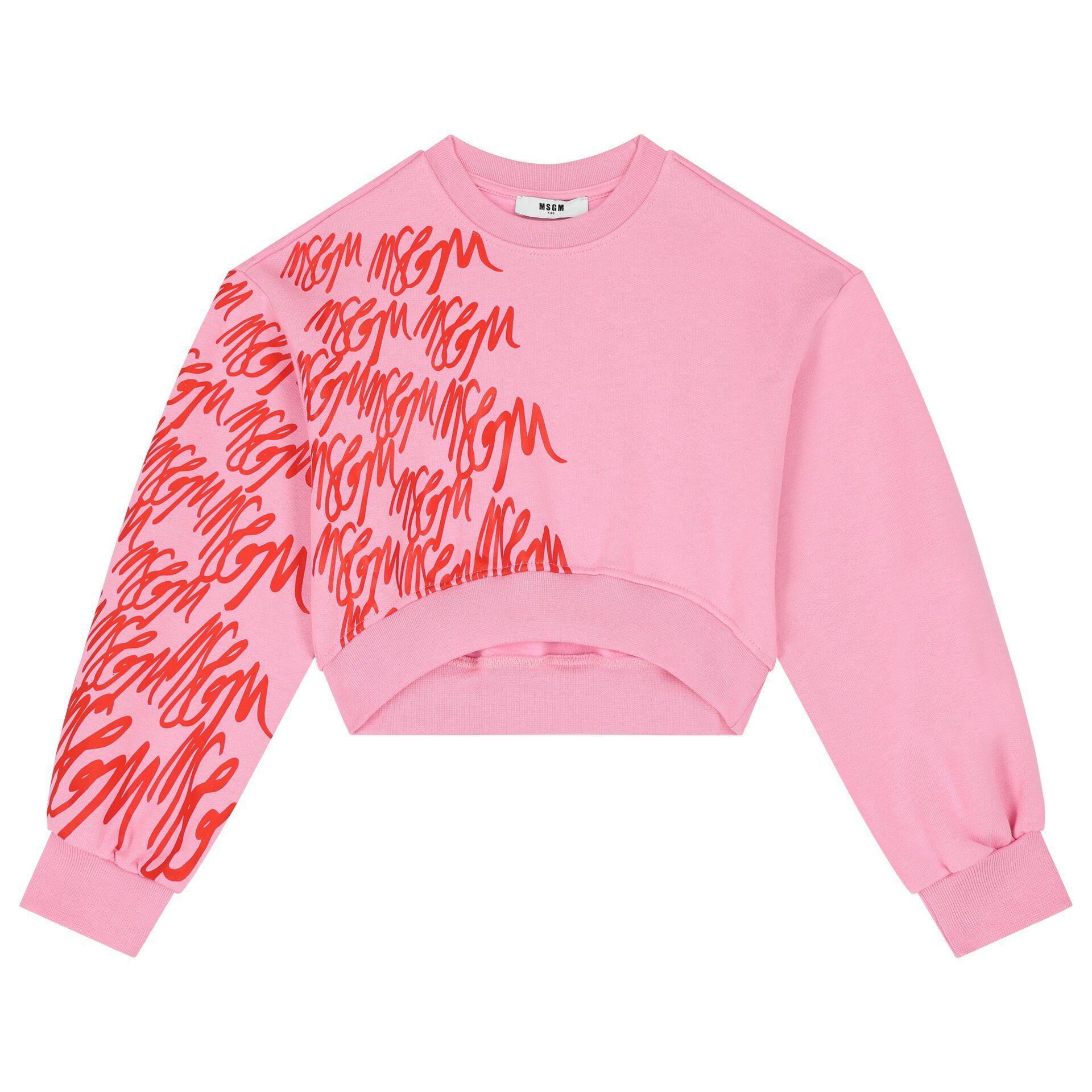 MSGM Girls Pink Logo Sweatshirt Junior Couture QA