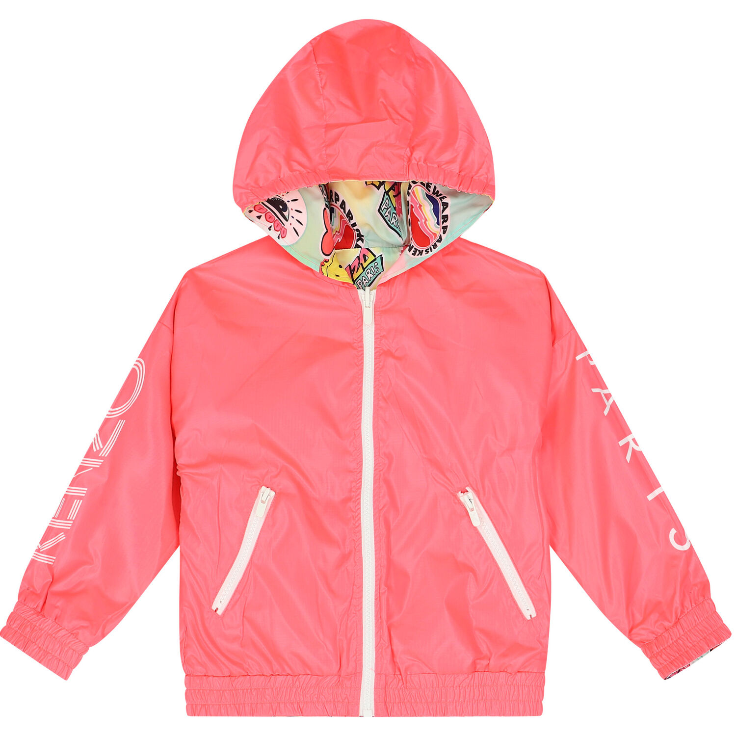 Girls Neon Pink Reversible Jacket, 1, hi-res