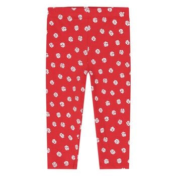 Younger Girls Red Floral Leggings