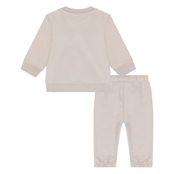Beige Logo Baby Tracksuit