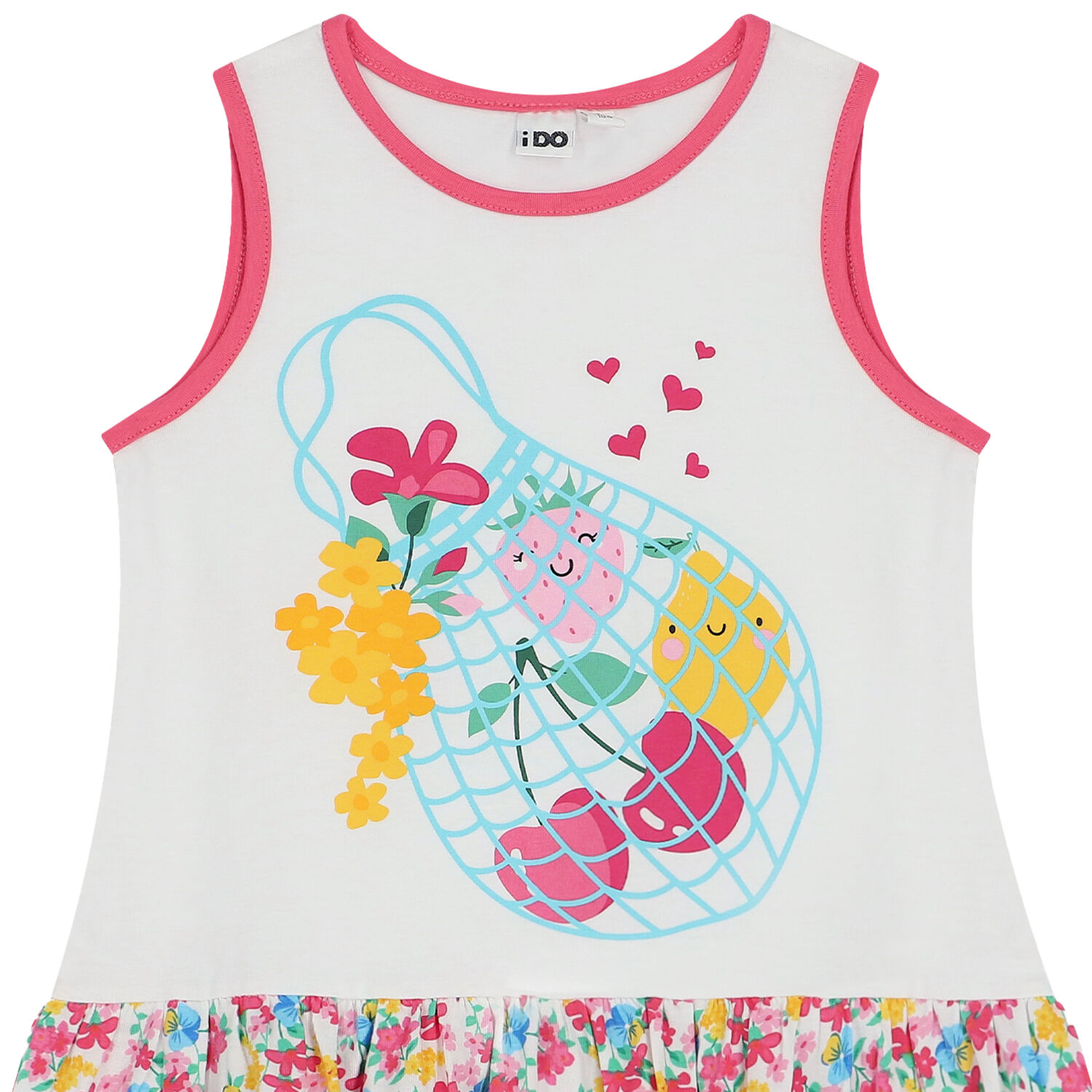 فستان بنات بالزهور باللون الابيض, 1, hi-res