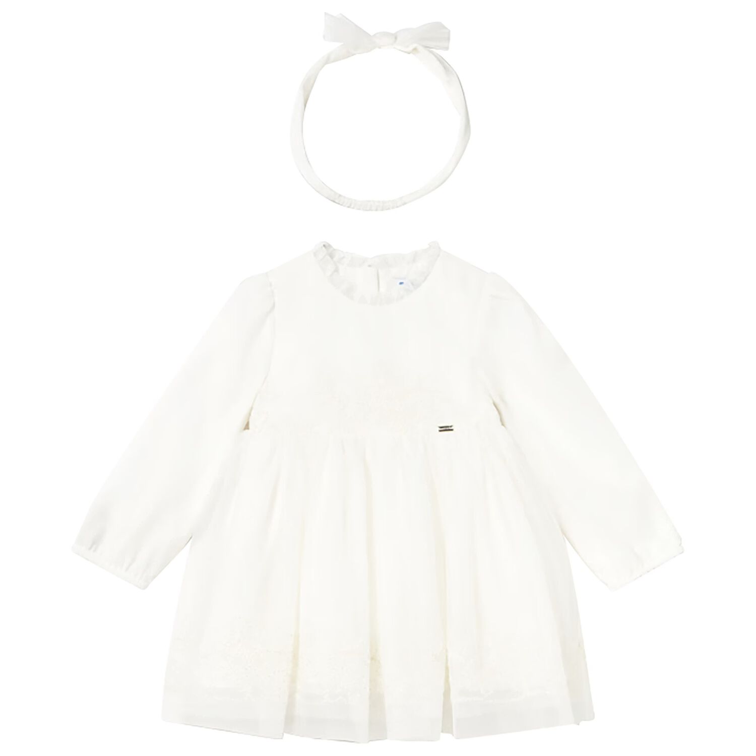 Younger Girls White Floral Tulle Dress Set, 1, hi-res image number null