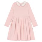 Girls Pink Pleated Dress, 1, hi-res