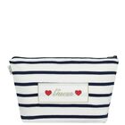 طقم فستان مخطط باللونين الأبيض والأزرق الداكن للبنات , 1, hi-res