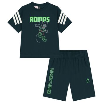 Green Disney Logo Shorts Set