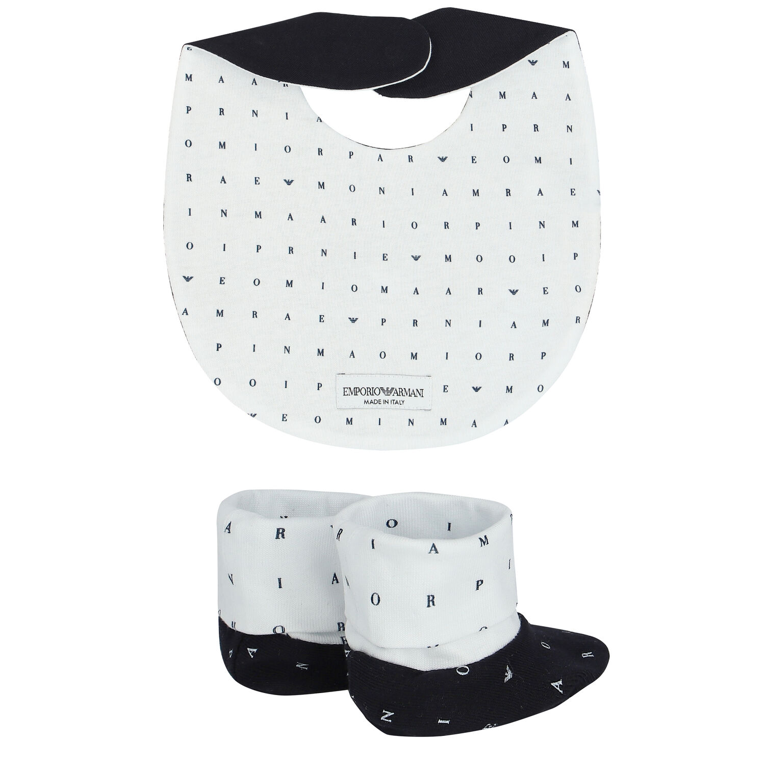 طقم مريلة أولاد بالشعار باللون الكحلى, 1, hi-res