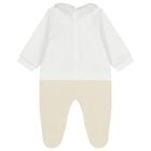 White & Beige Teddy Bear Babygrow, 1, hi-res
