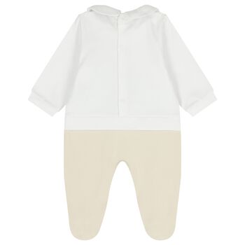 White & Beige Teddy Bear Babygrow