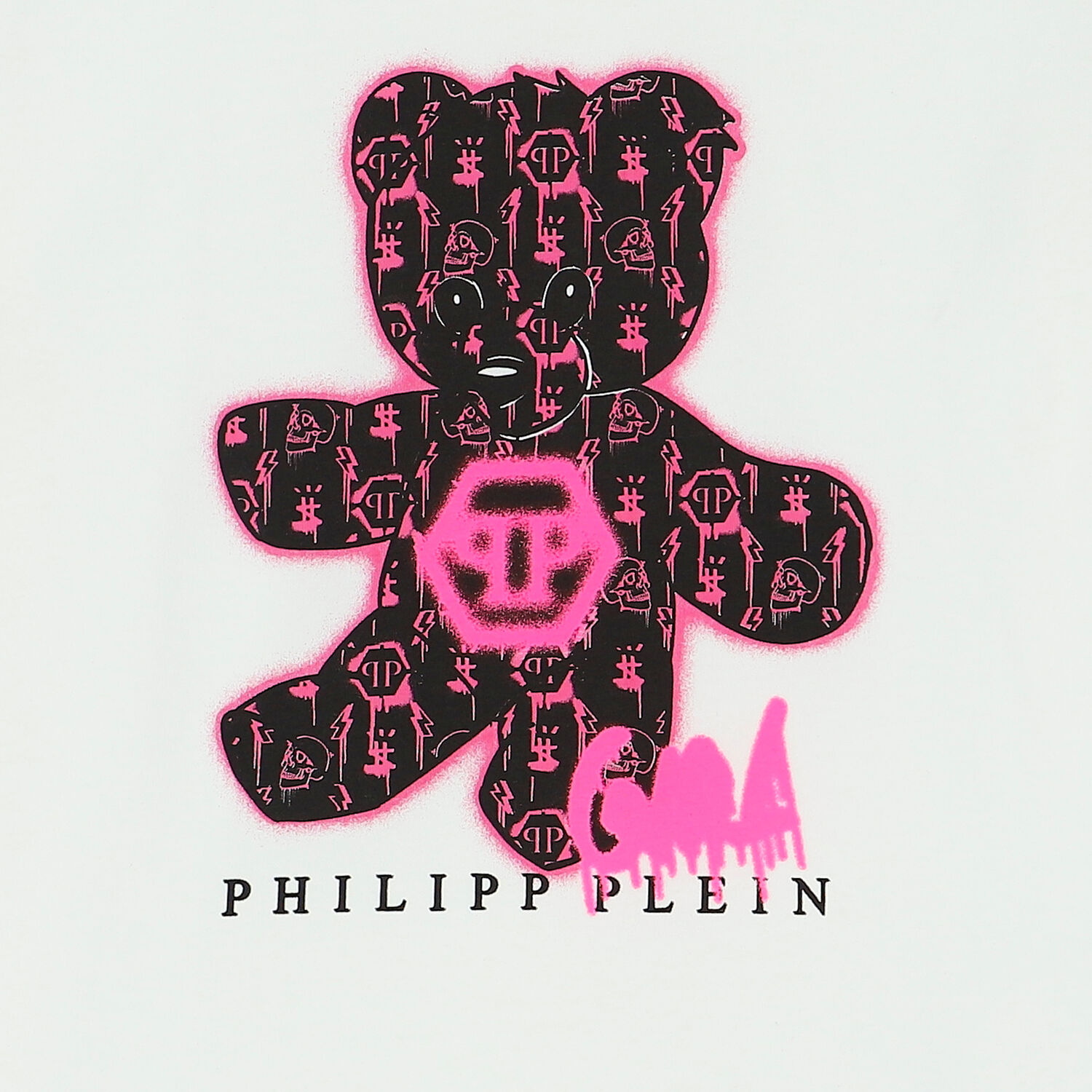 تيشيرت بالشعار باللون الابيض للبنات, 1, hi-res