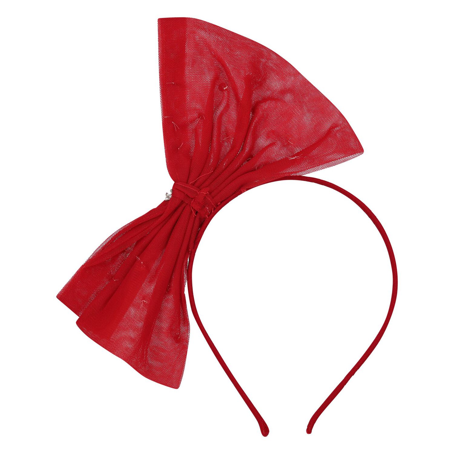 Girls Red Tulle Headband, 4, hi-res