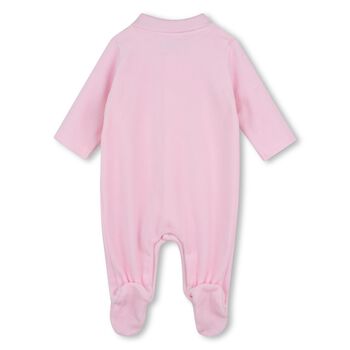 Baby Girls Pink Logo Babygrow