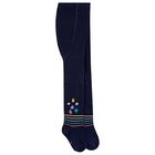 Girls Navy Blue Striped Tights, 1, hi-res