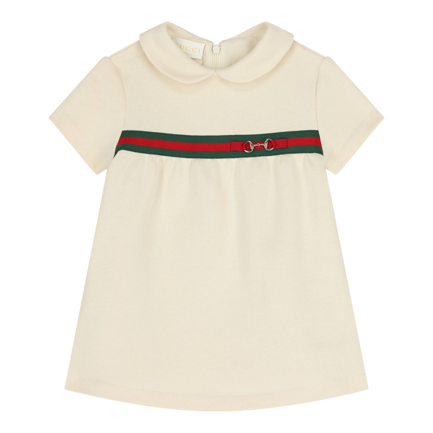 فستان مخطط بيج اللون للبنات الصغيرات, 1, hi-res