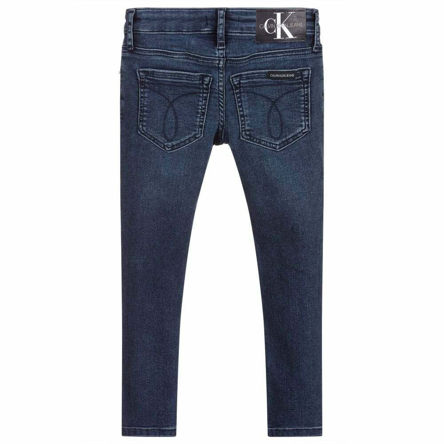 بنطلون جينز سيكنى باللون الازرق للبنات, 1, hi-res