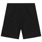 Boys Black Logo Shorts, 1, hi-res