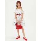 فستان بنات  بطبعة الزهور باللون العاجى, 1, hi-res