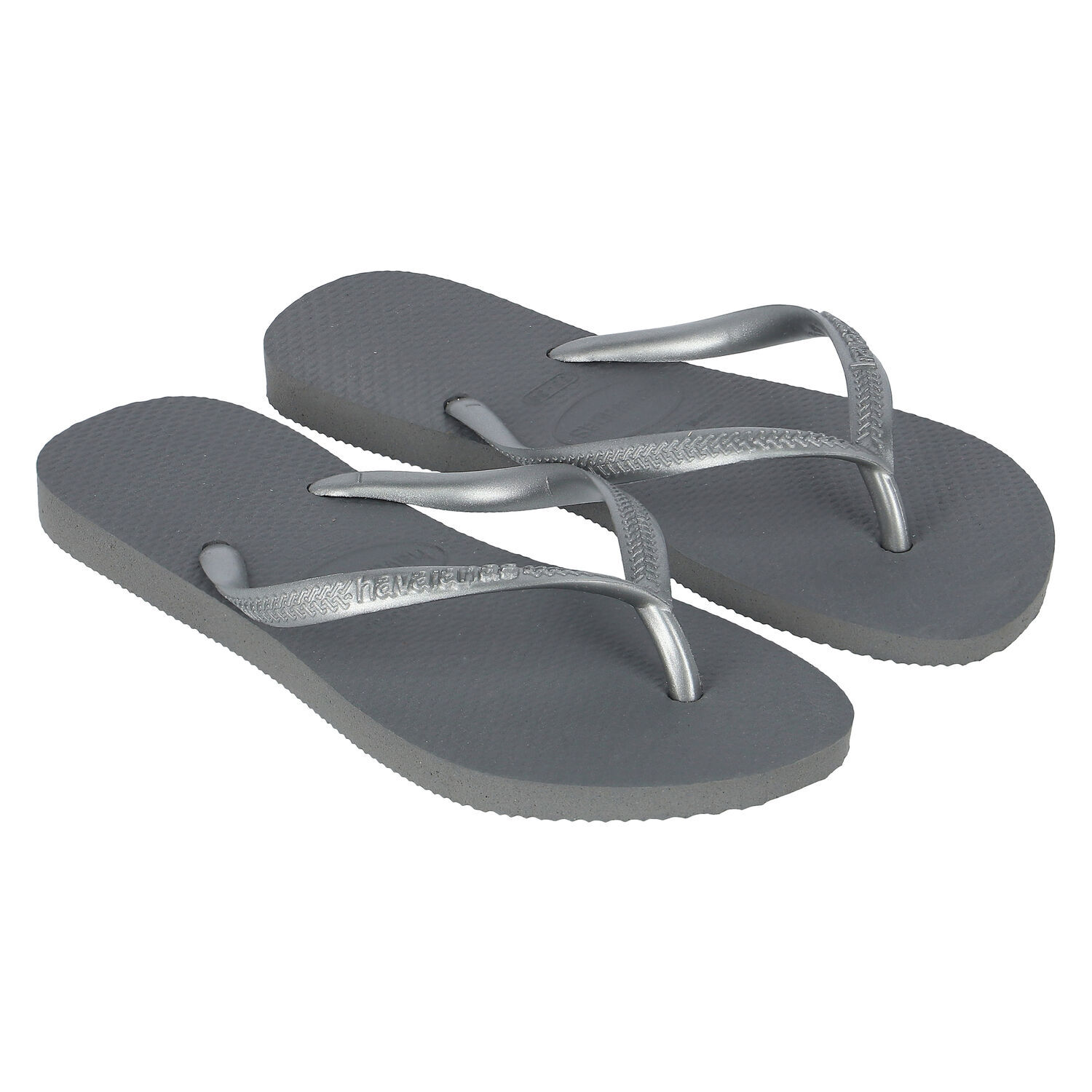 Girls Grey Logo Flip Flops, 1, hi-res